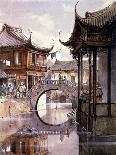 View of Shanghai, China, C1860-Jean Henri Zuber-Stretched Canvas