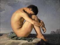 Nude young man sitting by the sea, 1836-Jean-Hippolyte Flandrin-Giclee Print
