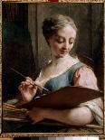 Allegory of Painting A Young Woman Holding A Palette, 18Th Century (Oil on Canvas)-Jean II Restout-Giclee Print