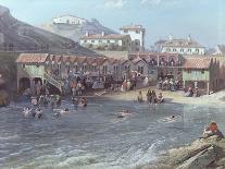 The Beginning of Sea Swimming in the Old Port of Biarritz, 1858 (Detail)-Jean Jacques Alban De Lesgallery-Framed Giclee Print