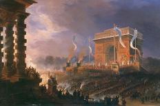 Festival of the Fraternity of the Arc De Triomphe, 24Th April 1848 (Oil on Canvas)-Jean-Jacques Champin-Giclee Print