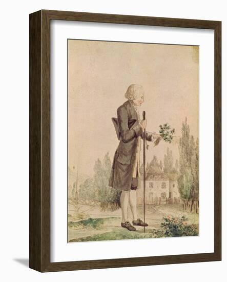 Jean-Jacques Rousseau (1712-78) Gathering Herbs at Ermenonville-null-Framed Giclee Print