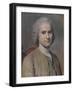 'Jean Jacques Rousseau', 1753-Maurice-quentin De La Tour-Framed Giclee Print