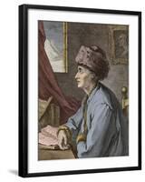 Jean-Jacques Rousseau at Neufchatel-Stefano Bianchetti-Framed Giclee Print