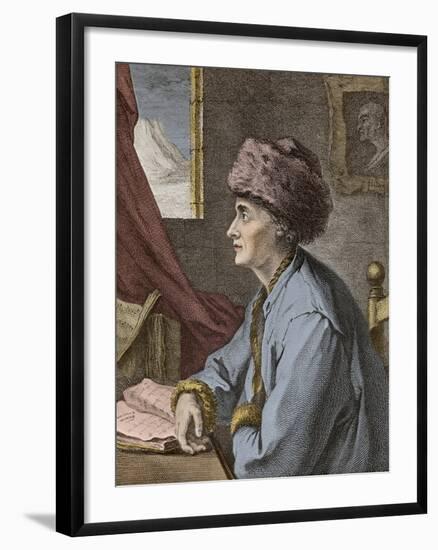 Jean-Jacques Rousseau at Neufchatel-Stefano Bianchetti-Framed Giclee Print