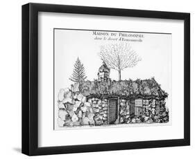 Jean-Jacques Rousseau's Hermitage in Ermenonville (Engraving) (See also 168374)-French-Framed Premium Giclee Print