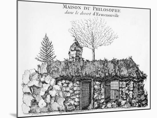 Jean-Jacques Rousseau's Hermitage in Ermenonville (Engraving) (See also 168374)-French-Mounted Giclee Print