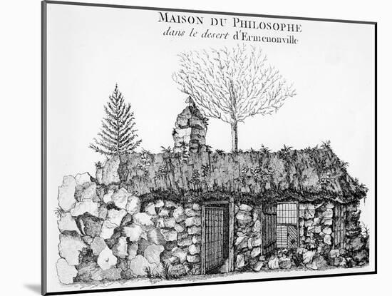 Jean-Jacques Rousseau's Hermitage in Ermenonville (Engraving) (See also 168374)-French-Mounted Giclee Print