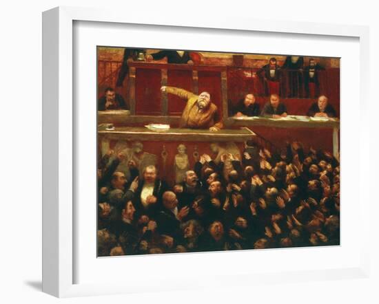 Jean Jaures,1859 - 1914, French Socialist, at the Tribunal of the Dreyfus Affair-Jean Veber-Framed Giclee Print