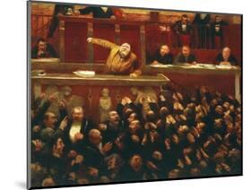 Jean Jaures,1859 - 1914, French Socialist, at the Tribunal of the Dreyfus Affair-Jean Veber-Mounted Giclee Print
