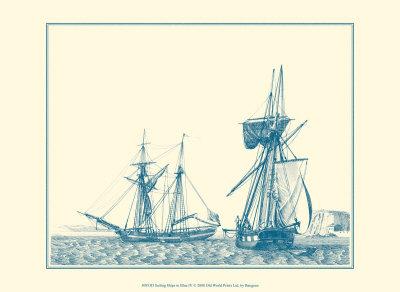 Sailing Ships in Blue IV