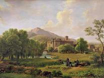 Landscape in Ile-De-France with Harvesters, 1802-Jean Joseph Xavier Bidauld-Giclee Print