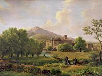 View of the Grottaferrata Monastery, 1844 (Oil on Canvas)-Jean Joseph Xavier Bidauld-Giclee Print