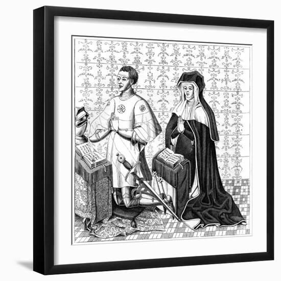 Jean Jouvenel Des Ursins His Wife, Michelle De Vitry, Praying, 14th or 15th Century-null-Framed Giclee Print