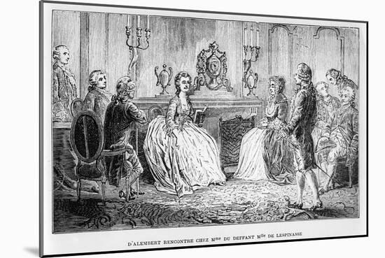 Jean Le Rond D'Alembert at the Salon of Mme Du Deffant and Mlle De Lespinasse-Louis Figuier-Mounted Giclee Print