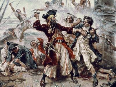 The Capture of the Pirate Blackbeard, 1718 (Detail)
