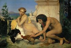 Jeuns Grecs faisant battre des coqs-Young Greeks with fighting cocks-Jean-Leon Gerome-Giclee Print