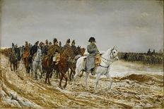 Voyageur dans le vent dit aussi Napoléon pendant la campagne de Russie ou Maréchal Ney ou Officier-Jean-Louis-Ernest Meissonier-Stretched Canvas