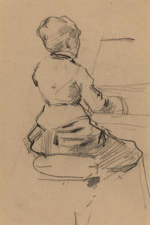 Young Woman Seated at a Piano [verso], c.1890