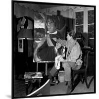 Jean Marais Painting His Selfportrait-Marcel Begoin-Mounted Photographic Print