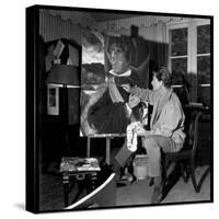 Jean Marais Painting His Selfportrait-Marcel Begoin-Stretched Canvas