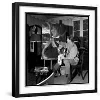 Jean Marais Painting His Selfportrait-Marcel Begoin-Framed Photographic Print