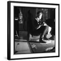 Jean Marais Reading the Newspaper-null-Framed Photographic Print