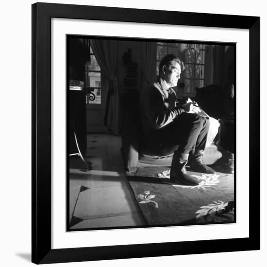 Jean Marais Reading the Newspaper-null-Framed Photographic Print