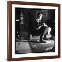 Jean Marais Reading the Newspaper-null-Framed Photographic Print