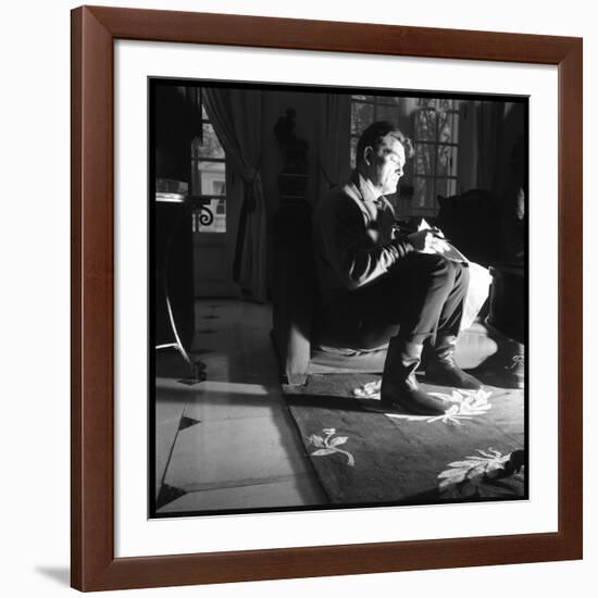 Jean Marais Reading the Newspaper-null-Framed Photographic Print