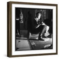 Jean Marais Reading the Newspaper-null-Framed Photographic Print