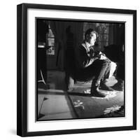 Jean Marais Reading the Newspaper-null-Framed Photographic Print