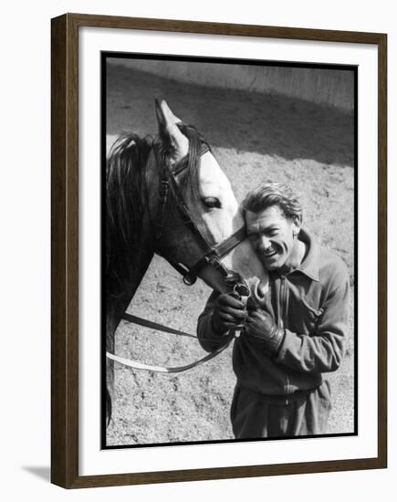 Jean Marais with a Horse-Marcel Begoin-Framed Premium Photographic Print