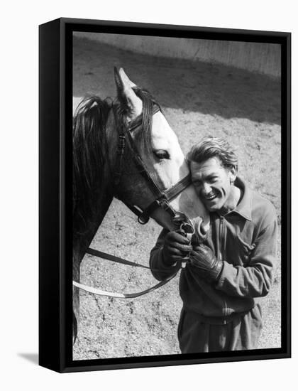 Jean Marais with a Horse-Marcel Begoin-Framed Stretched Canvas