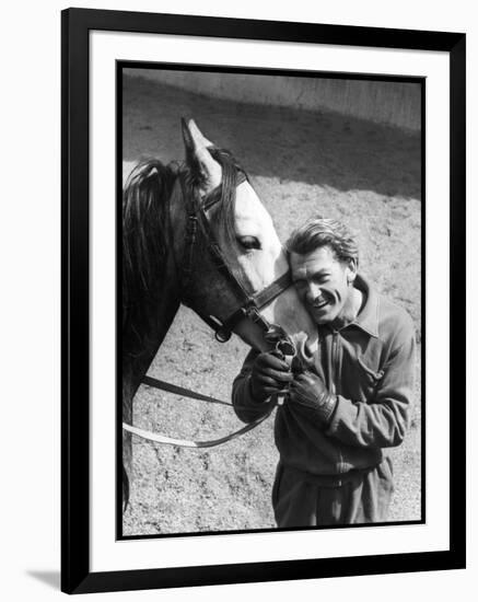 Jean Marais with a Horse-Marcel Begoin-Framed Photographic Print