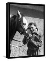 Jean Marais with a Horse-Marcel Begoin-Framed Stretched Canvas