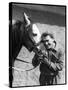 Jean Marais with a Horse-Marcel Begoin-Stretched Canvas