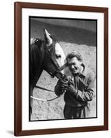 Jean Marais with a Horse-Marcel Begoin-Framed Photographic Print