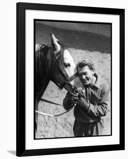 Jean Marais with a Horse-Marcel Begoin-Framed Photographic Print