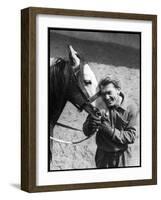 Jean Marais with a Horse-Marcel Begoin-Framed Photographic Print