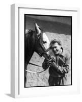 Jean Marais with a Horse-Marcel Begoin-Framed Photographic Print