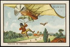 Alighting from an Airship by Parachute-Jean Marc Cote-Art Print