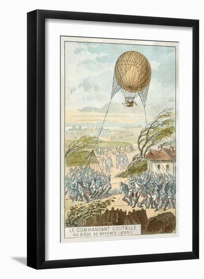 Jean-Marie-Joseph Coutelle Making Observations from a Balloon at the Battle of Mainz, 1795-null-Framed Giclee Print