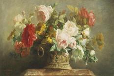 Basket of Pretty Flowers-Jean-Marie Regnier-Stretched Canvas