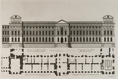 Elévation de la façade du Louvre du côté qui regarde la rivière, et plan du-Jean Marot-Giclee Print