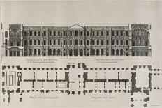 Elévation de la façade du Louvre du côté qui regarde la rivière, et plan du-Jean Marot-Giclee Print