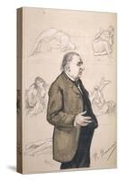 Jean-Martin Charcot French Neurologist with Some of His Patients Depicted in the Background-Paul Renouard-Stretched Canvas