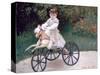 Jean Monet on a Mechanical Horse, 1872-Claude Monet-Stretched Canvas