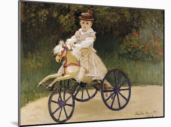 Jean Monet on his Hobby Horse, 1872-Claude Monet-Mounted Premium Giclee Print