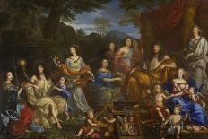 La Famille de Louis XIV en 1670 représentée en Travestis mythologiques-Jean Nocret-Framed Stretched Canvas